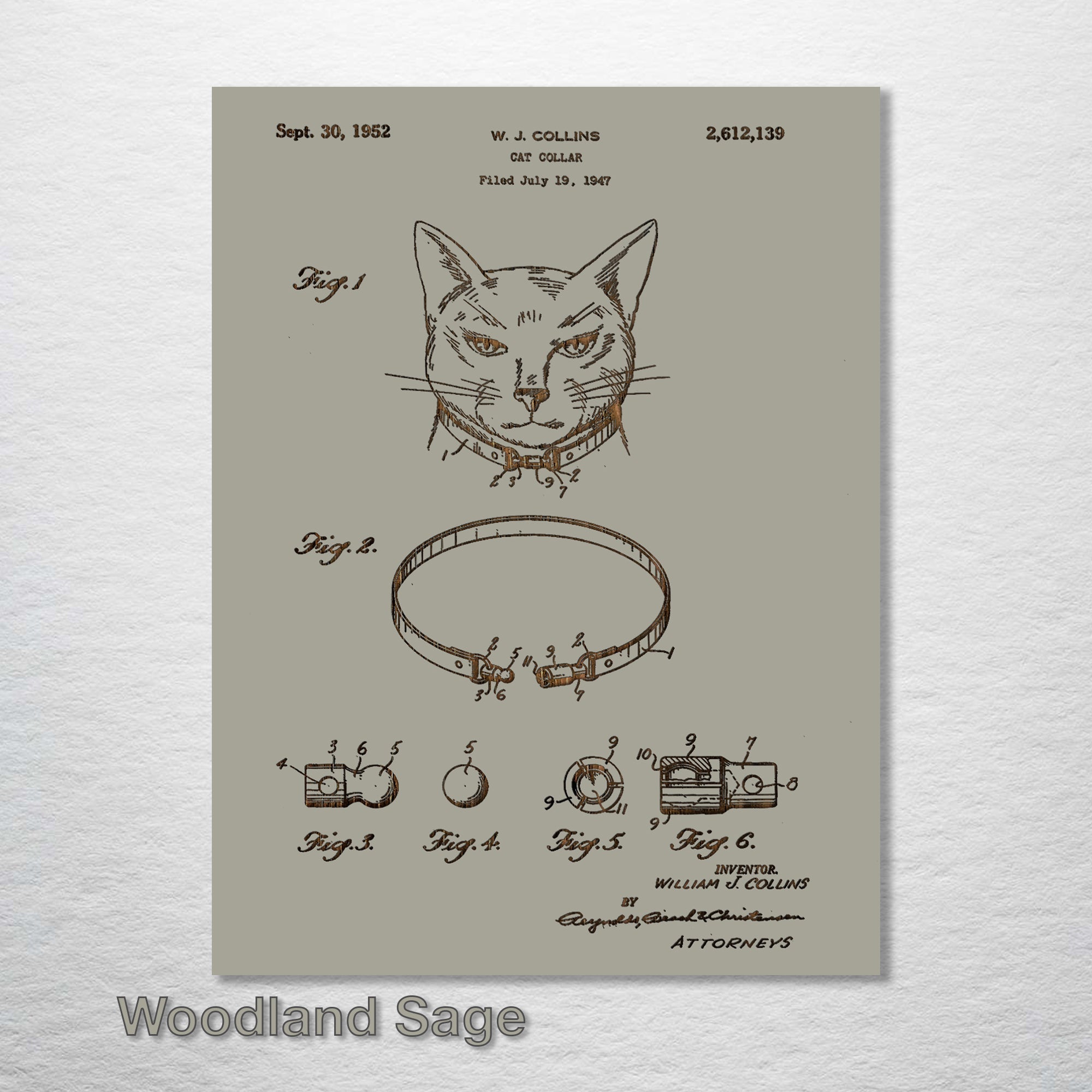 Cat Collar - Patent on Wood