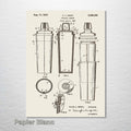 Cocktail Shaker - Patent on Wood