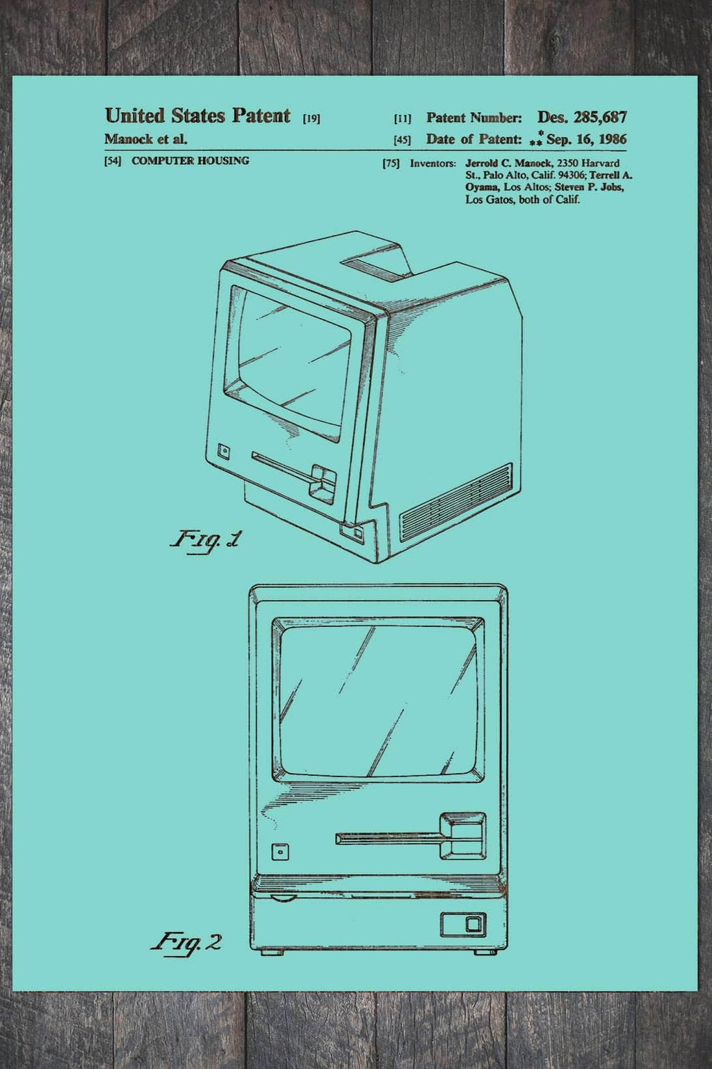Macintosh Computer - Patent on Wood