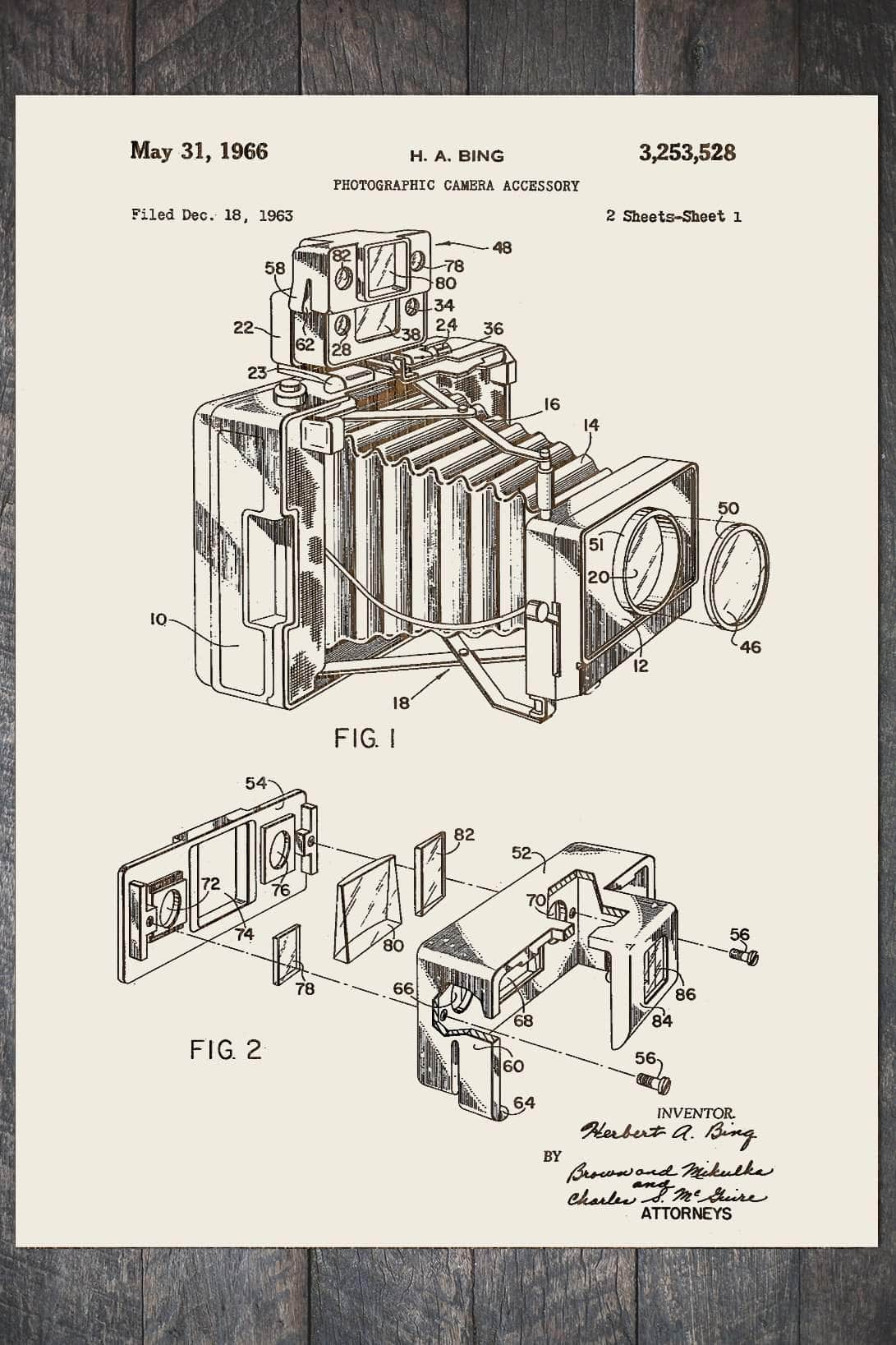 Camera - Patent on Wood