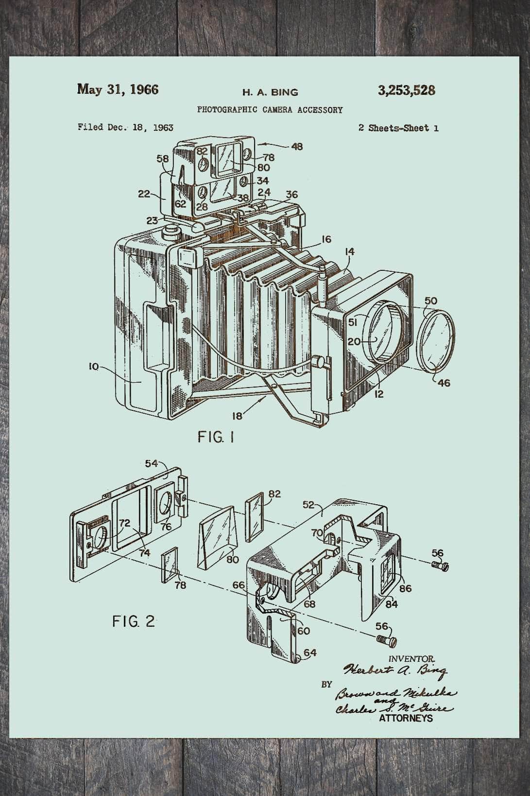Camera - Patent on Wood