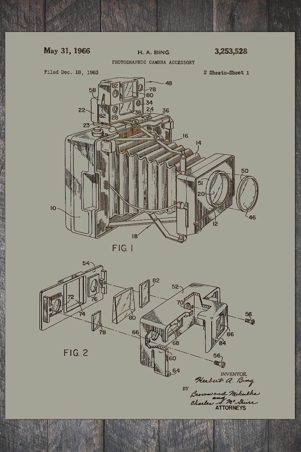Camera - Patent on Wood