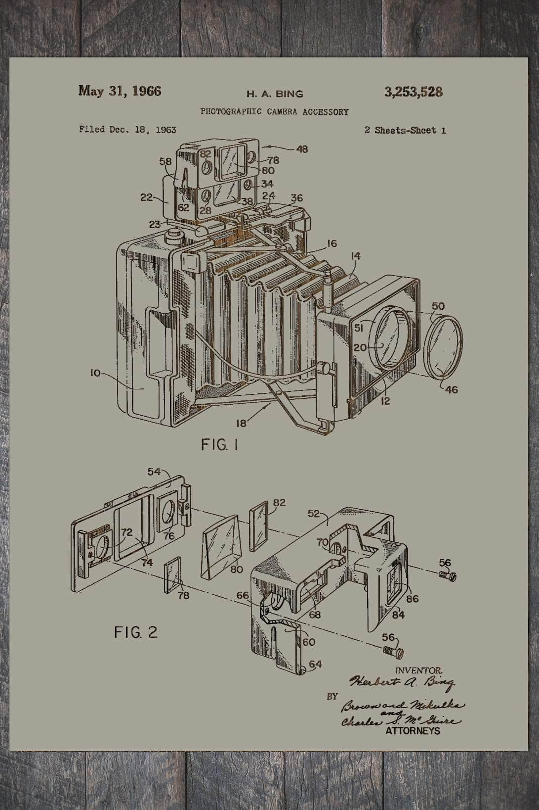 Camera - Patent on Wood