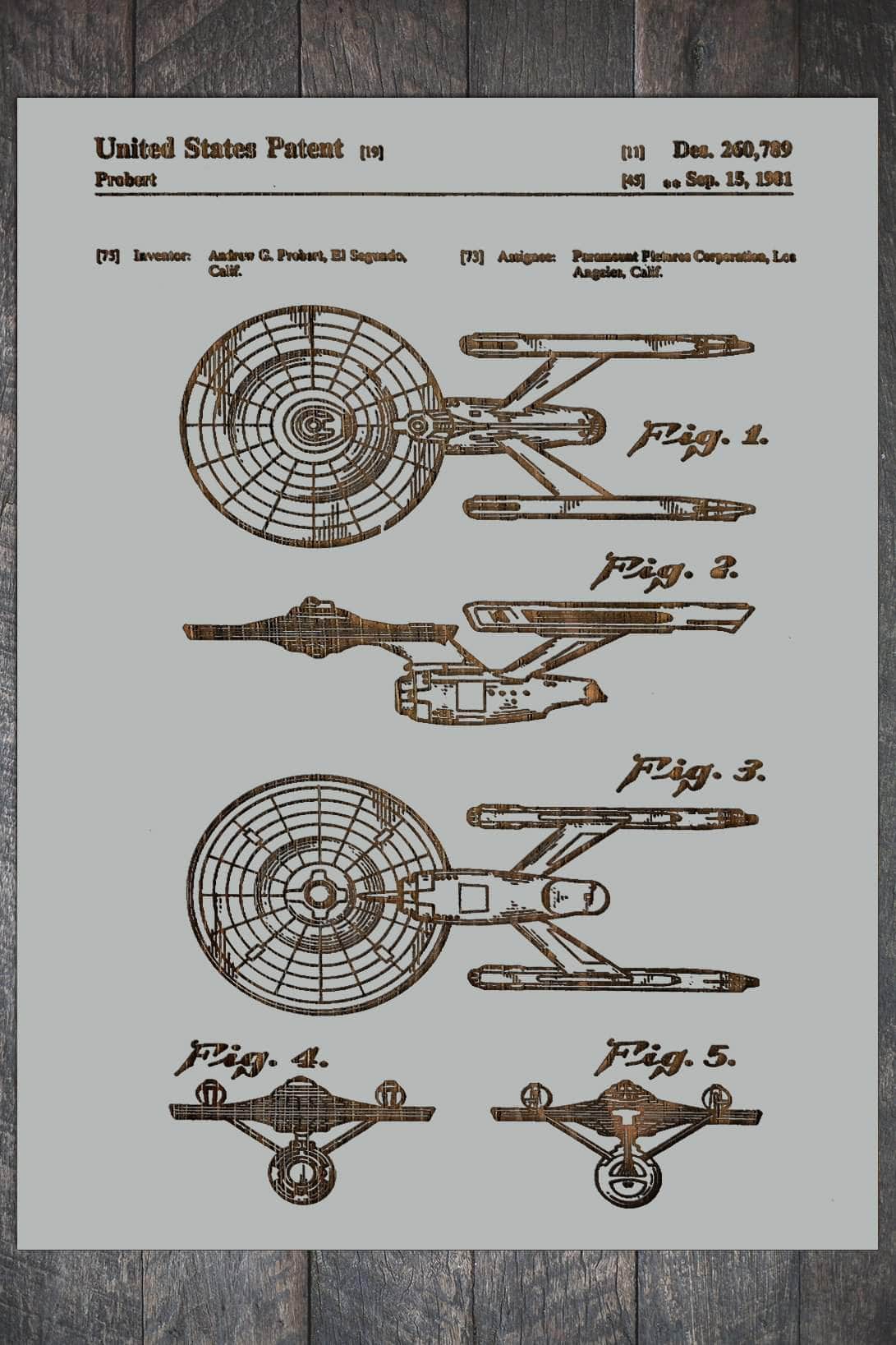 Star Trek Enterprise - Patent on Wood