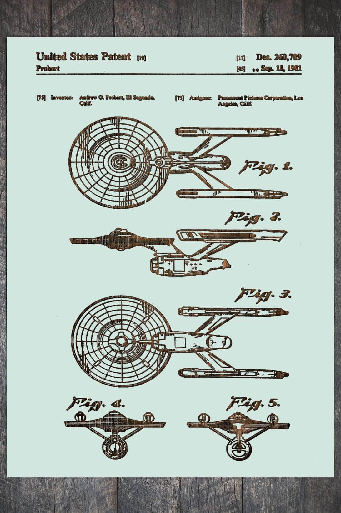 Star Trek Enterprise - Patent on Wood