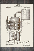 Whiskey Still - Patent on Wood