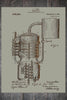 Whiskey Still - Patent on Wood
