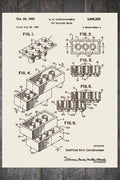 LEGO Building Block - Patent on Wood