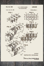 LEGO Building Block - Patent on Wood