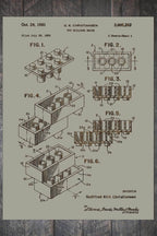 LEGO Building Block - Patent on Wood