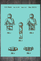 Lego Man - Patent on Wood