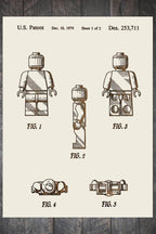 Lego Man - Patent on Wood